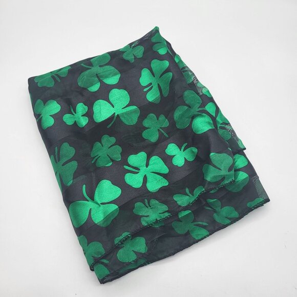 unknown Accessories - VTG St. Patrick's Day Shamrock Lucky Clover Irish Green Infinity Scarf